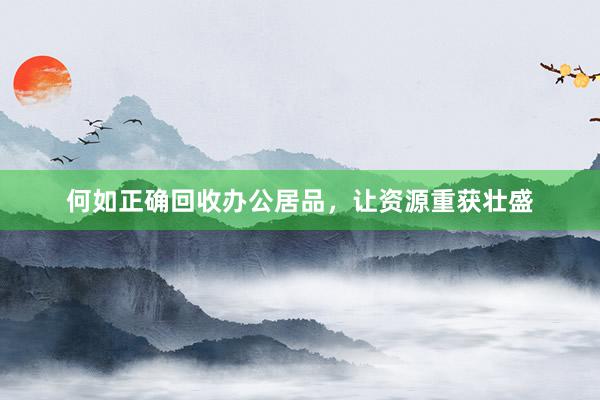 何如正确回收办公居品，让资源重获壮盛